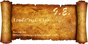 Izményi Elek névjegykártya