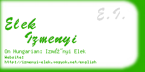 elek izmenyi business card